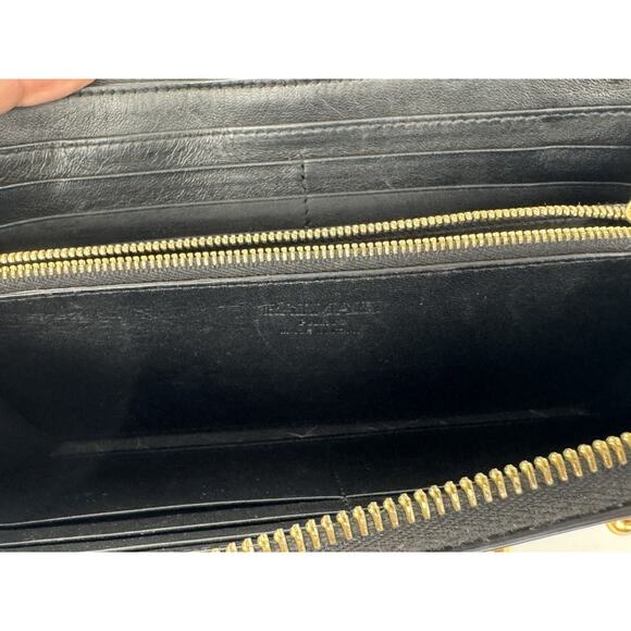 Balmain Embossed Leather Wallet in Black with Gold Hardware B-9 - Picture 7 of 16